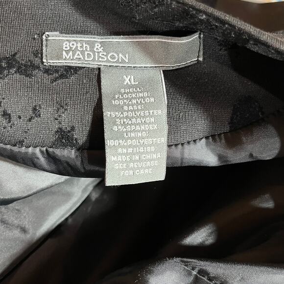 89th & Madison Blazer Jacket Womens XL Black Floral Velvet Burnout Open Front - Picture 7 of 10